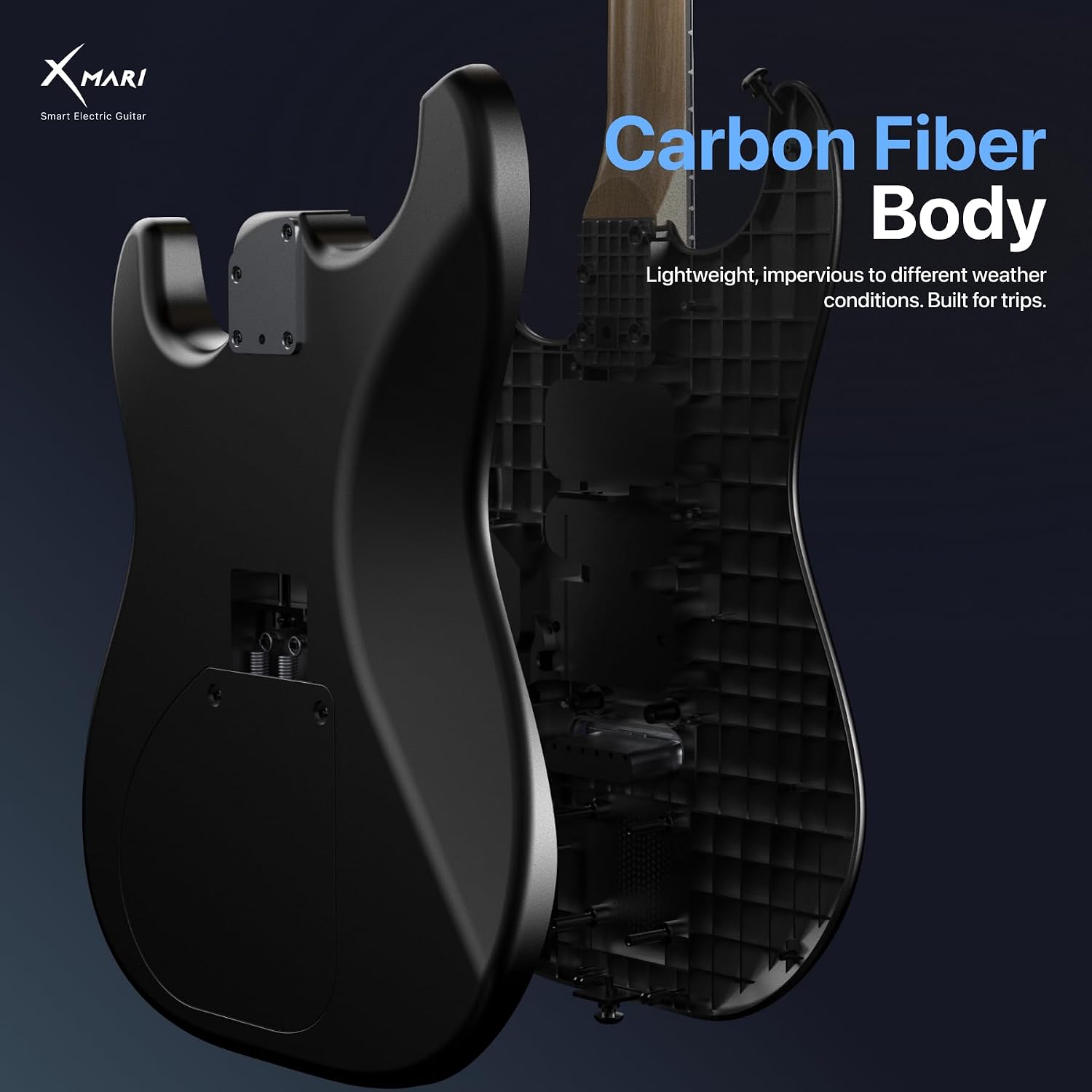 Enya XMARI 39' Smart Electric Guitar with Built-in DSP Effects, 4 Presets, USB-C OTG Recording, Headphone Output, Custom Ceramic Pickups, Carbon Fiber Body, with Gig Bag, Strap, Cable & Picks