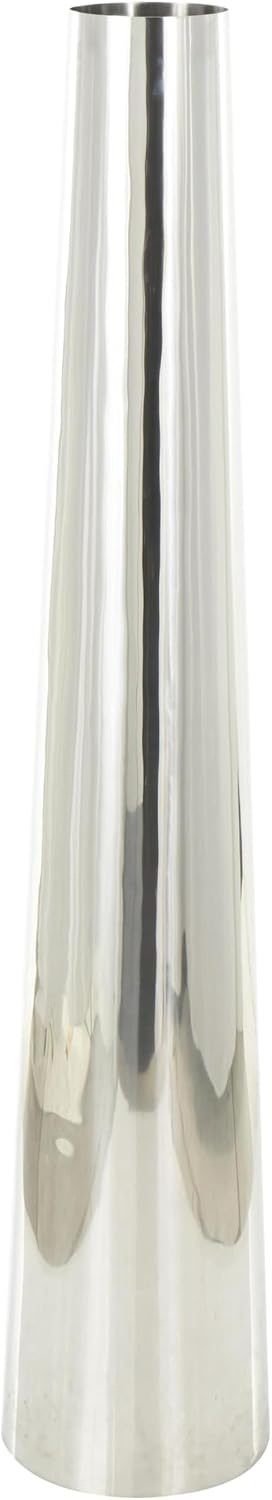 Deco 79 Stainless Steel Metal Decorative Vase Minimalistic Tall Floor Cone Centerpiece Vase, Flower Vase for Home Decoration 9' x 9' x 48', Silver