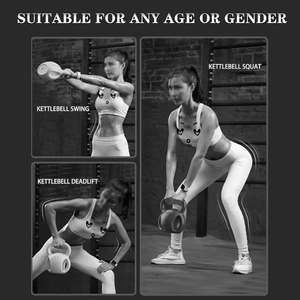 Kettlebell Weights Gym Muscle Training Kettle Bells, Women's Fitness Squat Dumbbell, Unique Three-Ear Structure, Sports Equipment(Purple,20LB)