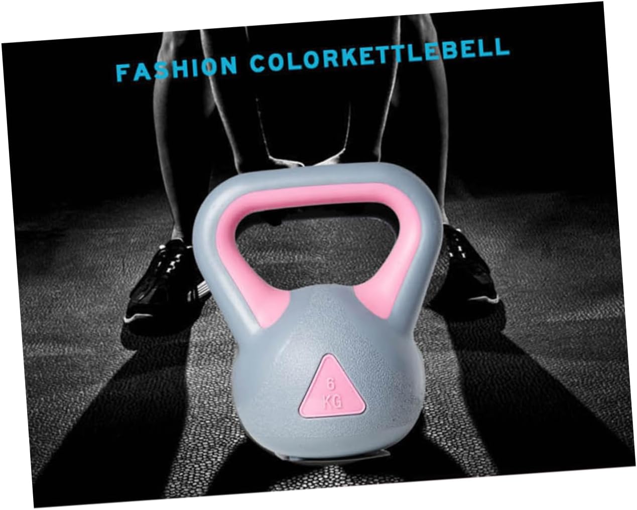 KOMBIUDA 1pc Rubberized Kettle-bell for Women's Fitness Training Non-slip Grip for Safe Workouts for Strength and Endurance Building Gym Gray Pink