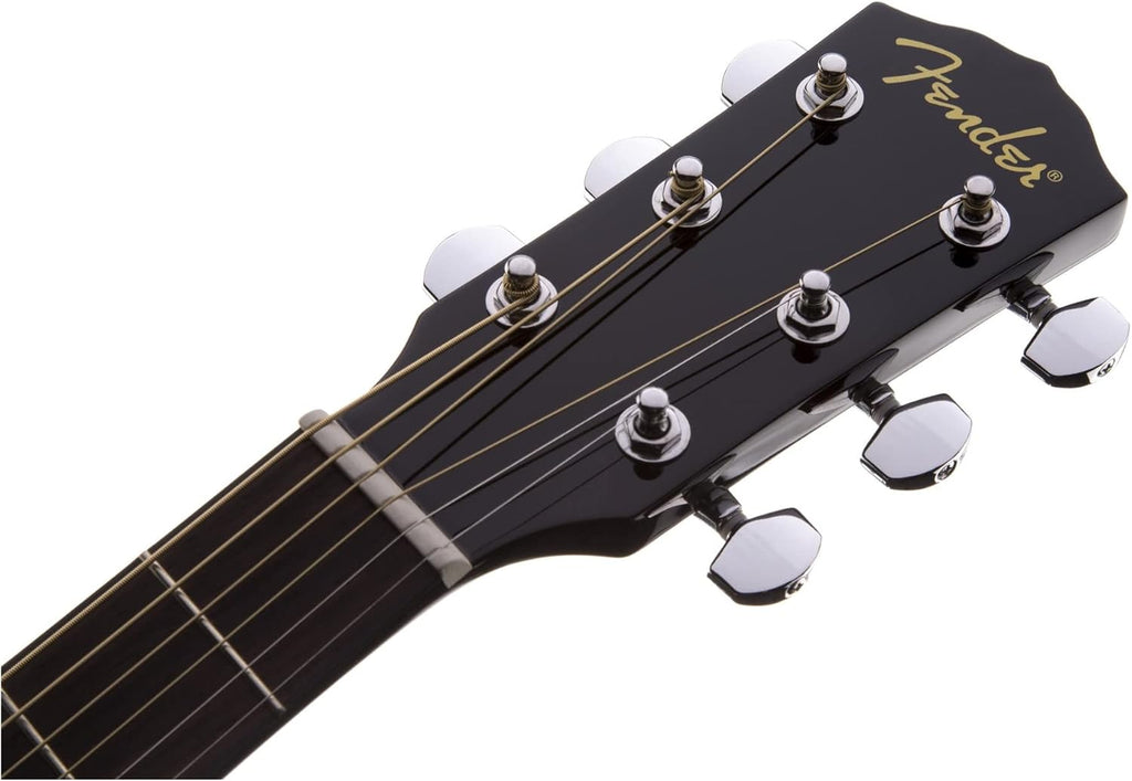 Fender Acoustic Guitar, with 2-Year Warranty, CD-60 Dreadnought V3 Classic Design with Rounded Walnut Fingerboard and Alloy Steel Strings, Glossed Black Finish, Spruce Top, Includes Hard-Shell Case