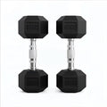 Barbell Coated Super Rubber Hex Dumbbell Weight-5LBS to 50LBS