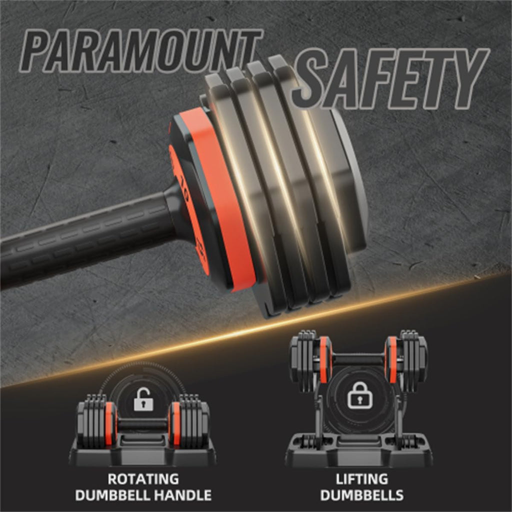 Adjustable Dumbbell Set 25LB Pairs Dumbbell Weights 5 in 1 Free Weight Adjust with Anti-Slip Metal Handle for Home Gym Exercise Equipment, Black