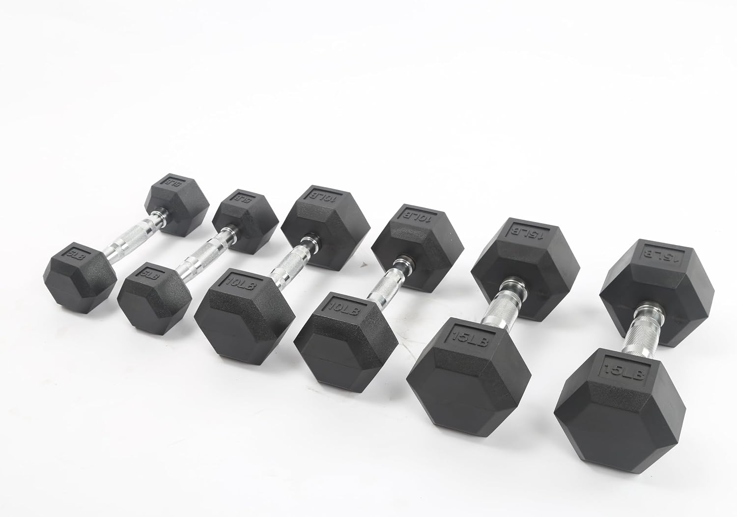 60 LB-100 LB Hex Dumbbells Set, PVC Coated Exercises & Fitness Dumbbell Weights Set for Strength Training Home Gym, 60 LBS (5x2+10x2+15x2), 100 LBS (20x2+30x2), Black