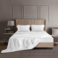 DISANGNI 22 Momme 100% Mulberry Silk Bedding Set - 4-Piece Luxury (2 Pillowcases, 1 Fitted Sheet, 1 Flat Sheet) - 6A Grade Natural Silk (Cream White, King)
