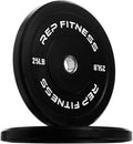 REP Fitness Rubber Bumper Plates, 5Lb to 370 lb Set Pairs, Olympic Standard Weights, Shock Absorbing Low Bounce Design, For Home Gyms, Fitness Centers, Strength Workouts, Barbell Use