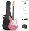 Ktaxon 39 Inch Electric Guitar Kit for Beginner, HSS Pickups 6 String Solid-Body Full Size Adults Electric Guitars W/Amplifier, Bag, Strap, Cable, Accessories - Rose Pink