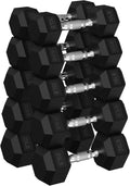 Hex Dumbbell Sets with Rack, 90-640 lb Rubber Encased Exercise & Fitness Dumbbells Set, Hand Weight for Strength Training, Weight Dumbbells