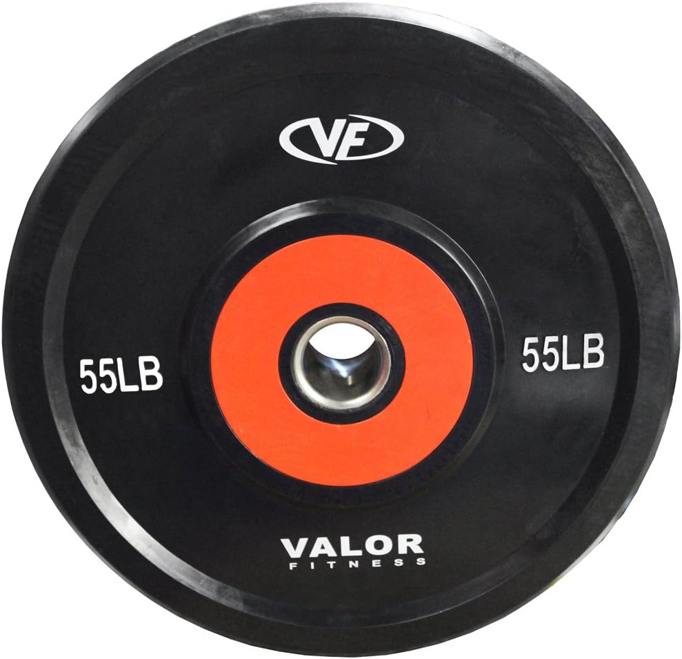 Valor Fitness Olympic Bumper Plate Pro - Weight Plates - Lifting Strength Conditioning Cross Training Workouts – Sold in Singles, Pairs, Sets - Workout Equipment