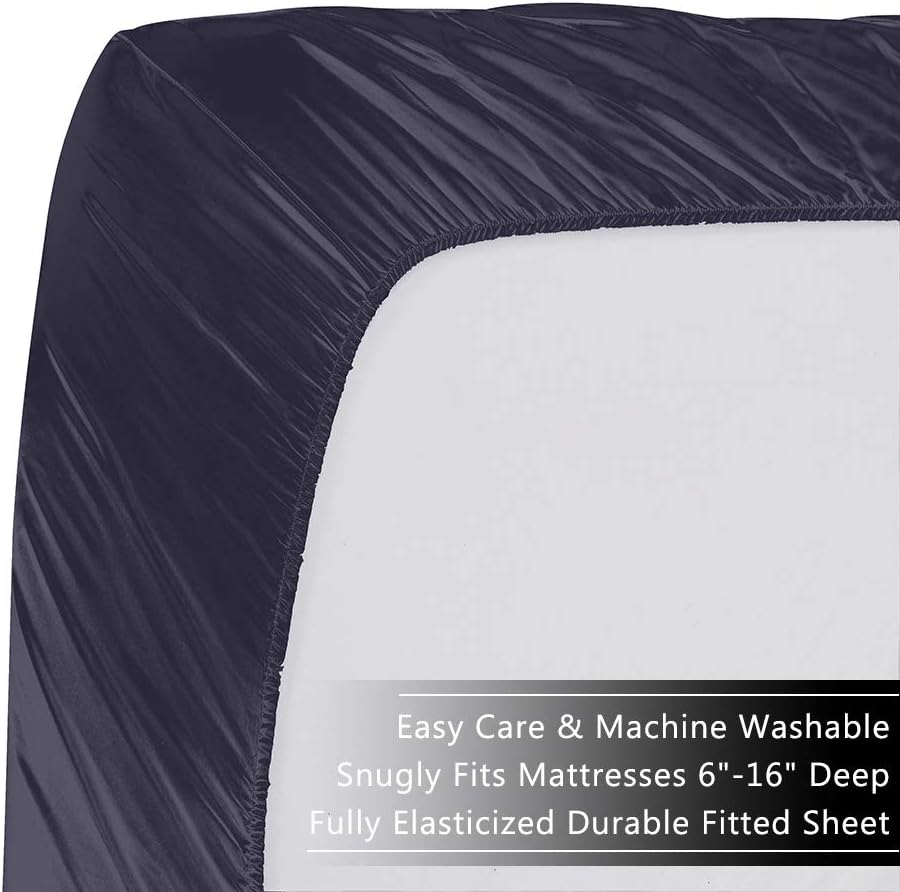 Orose Silk Fitted Bottom Sheet-100% Natural Mulberry Silk,Hypoallergenic,19 Momme,Seamless,Deep Pocket(16'),1pc (Charcoal, California King)