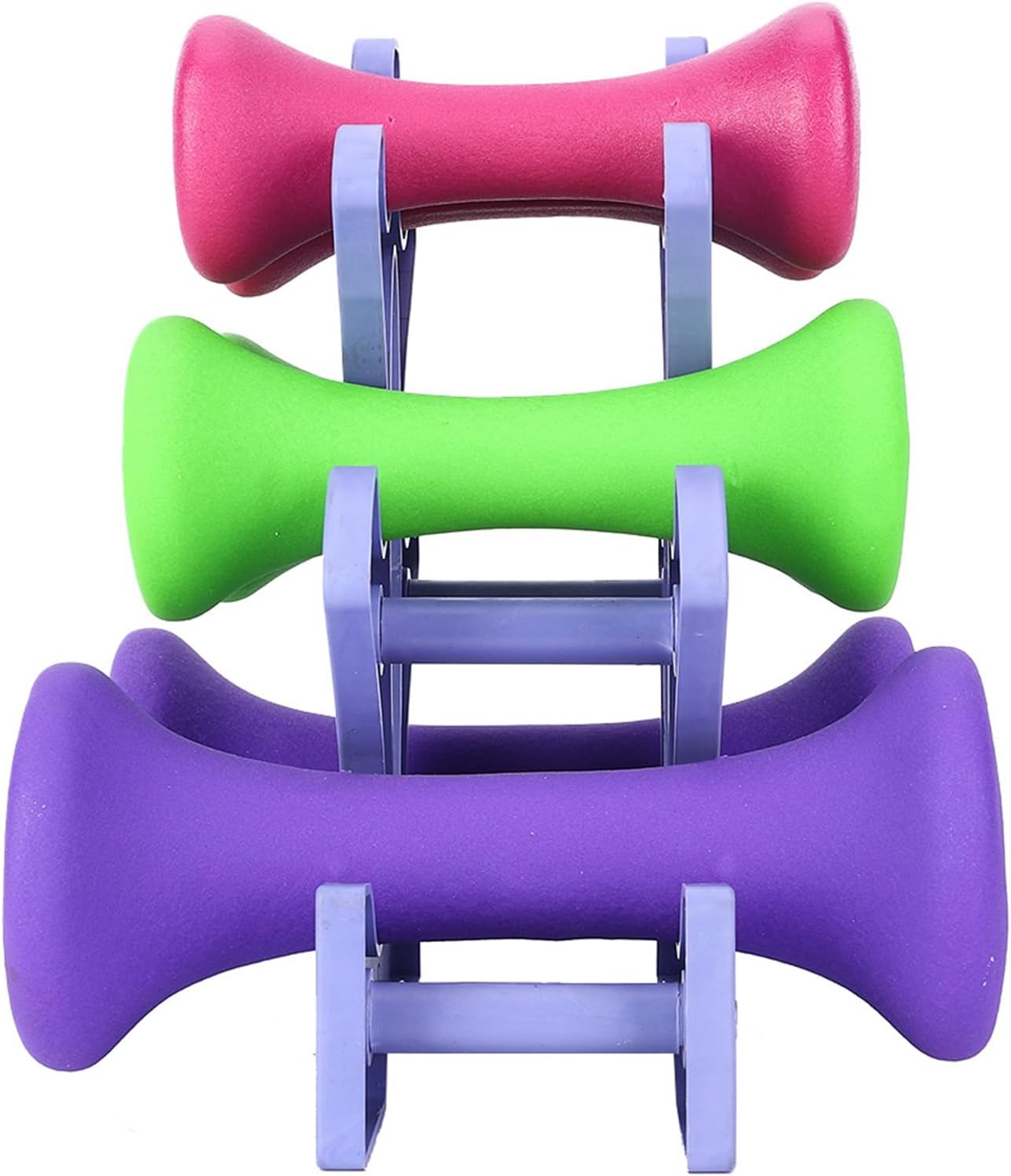 Cryfokt Ergonomic Dumbbell Set with Stand, 6Pcs Anti Slip Hand Fitness Weights Set, Colorful Hand Weights Dumbbells Set for Bodybuilding Exercise, Muscle Training (2lb 3lb 5lb)