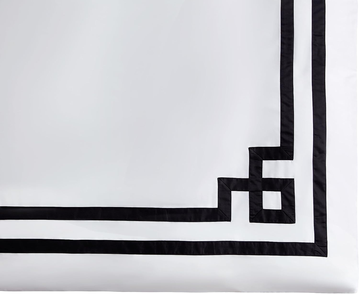 3 Pcs Do Not Include Filling Duvet Cover Set 100% Egyptian Cotton Sateen Luxury 400 TC (White Black, Full)
