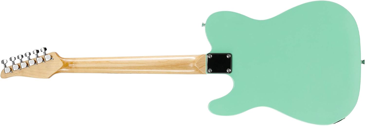 LyxPro 39' Electric Guitar TL Series, Full-Size Paulownia Wood Body, 3-Ply Pickguard, C-Shape Neck, Ashtray Bridge, Quality Gear Tuners, 3-Way Switch & Volume/Tone Controls, 2 Picks Included, Green