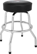 Fender Custom Shop Chevron Logo Swivel Barstool, Great Gifts for Dad, with 1 Year Limited Warranty, Simple Assembly, Black/Black, 24'