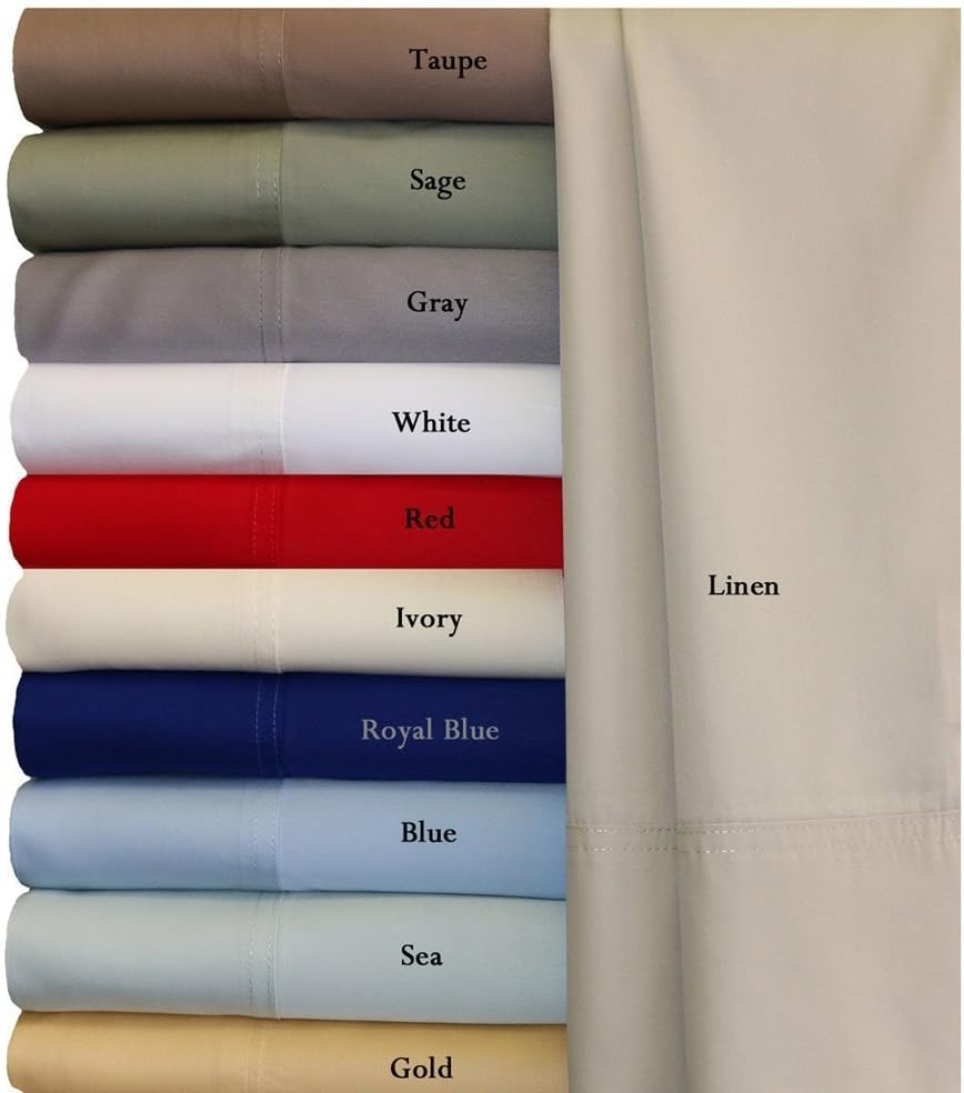 Royal Hotel Bedding 100% Natural Viscose Made from Bamboo Sheets, Soft Cooling Sheets, Breathable Hotel Sheet and Pillow Cases, 5 Piece Set - Adjustable California King Size - Split-Cal-King - Blue