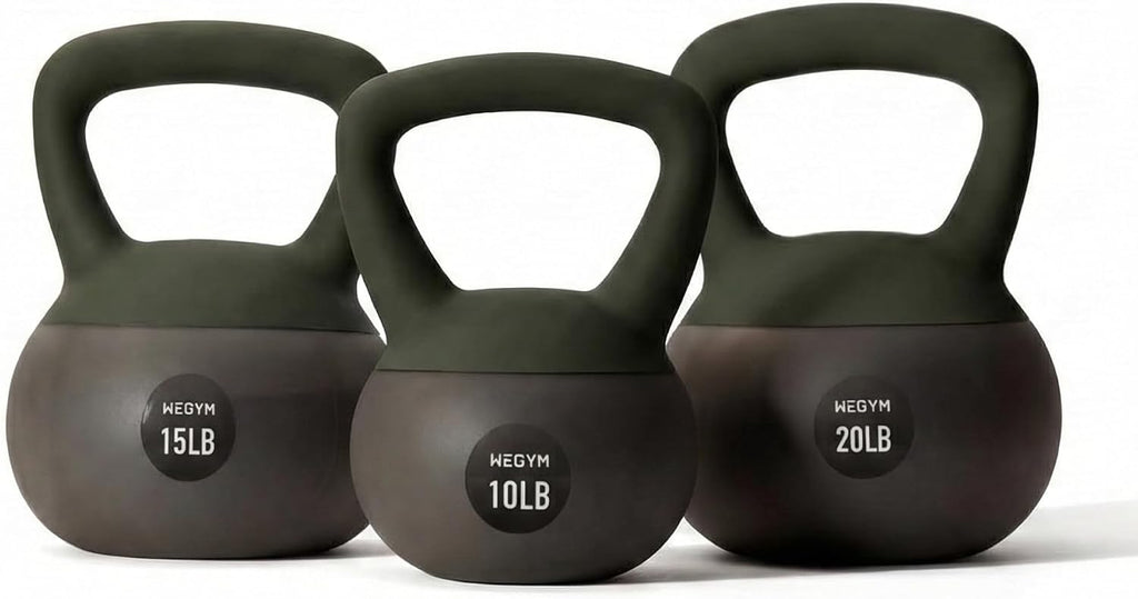 WeGym Soft Kettlebells with Cushioned Impact-Resistant Base and Anti-Slip, Wide-Grip Handle for Home Workouts, Weightlifting, and Full Body Strength Training