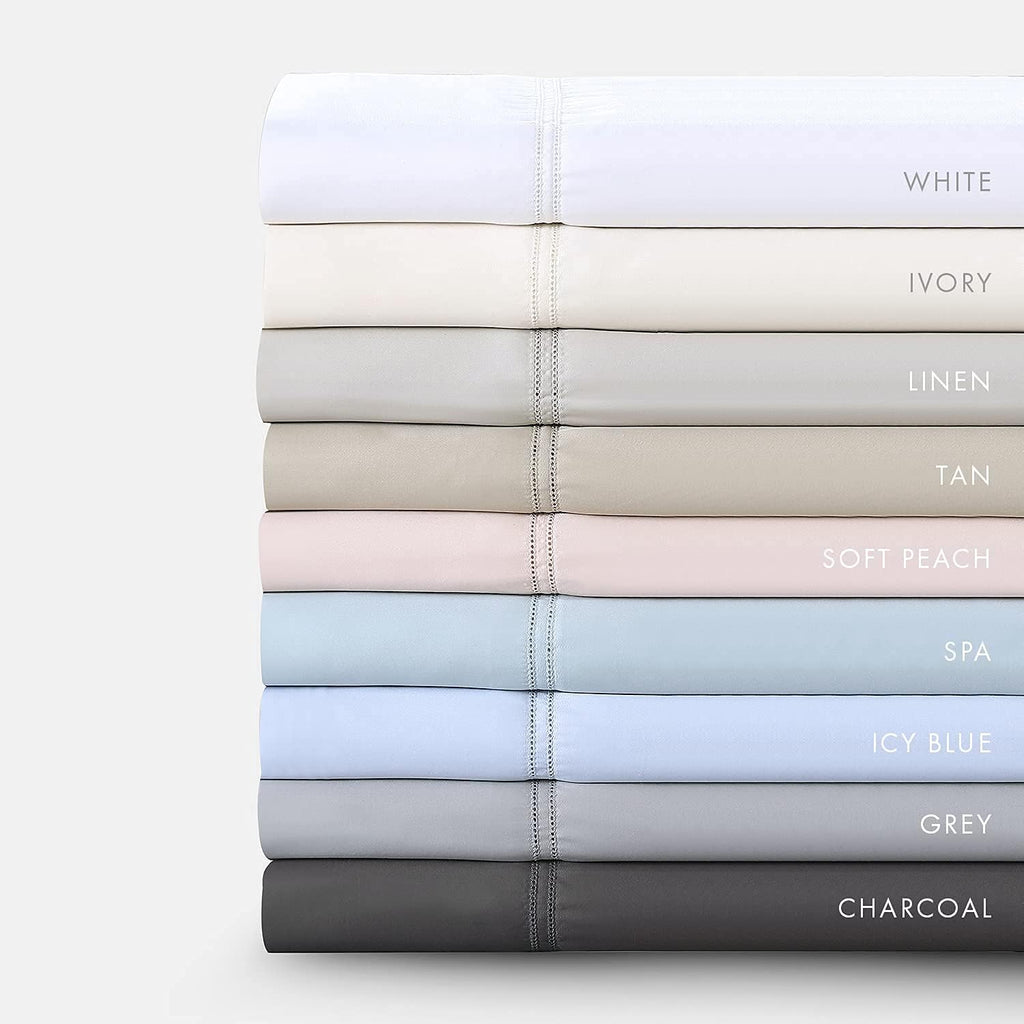 Pure Parima Yalda Sheet Set – 100% Certified Egyptian Cotton, Double-Hem Stitch, California King, Linen