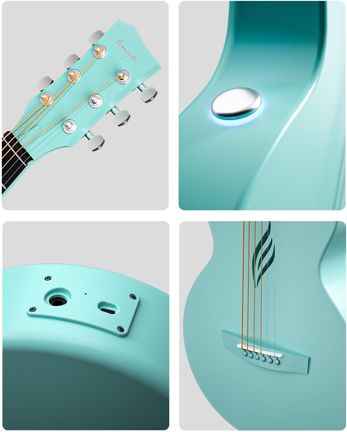 Enya NOVA GO SP1 Carbon Fiber Travel Guitar - 35' Acoustic Electric with Smart AcousticPlus Technology, Built-in Effects, USB Recording, Bluetooth Speaker, Beginner Bundle with Gig Bag & Accessories