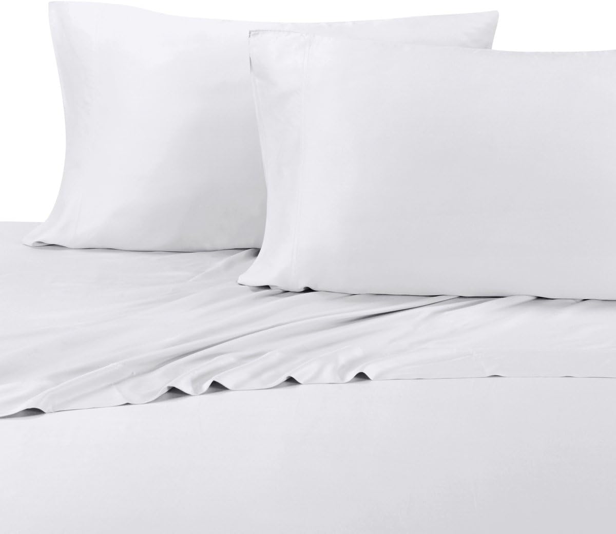 Royal Hotel Bedding ABRIPEDIC Tencel Sheets, 600 Thread Count Silky Soft and Naturally Pure Fabric, 100% Woven Tencel Lyocell Sheet Set, 4PC Set, King Size, White