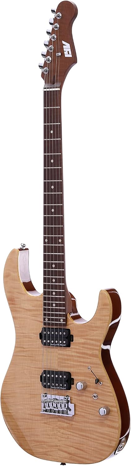 IYV- IS-400-HH Solid Body with Flame Maple, H-H Pickup Configuration, Natural