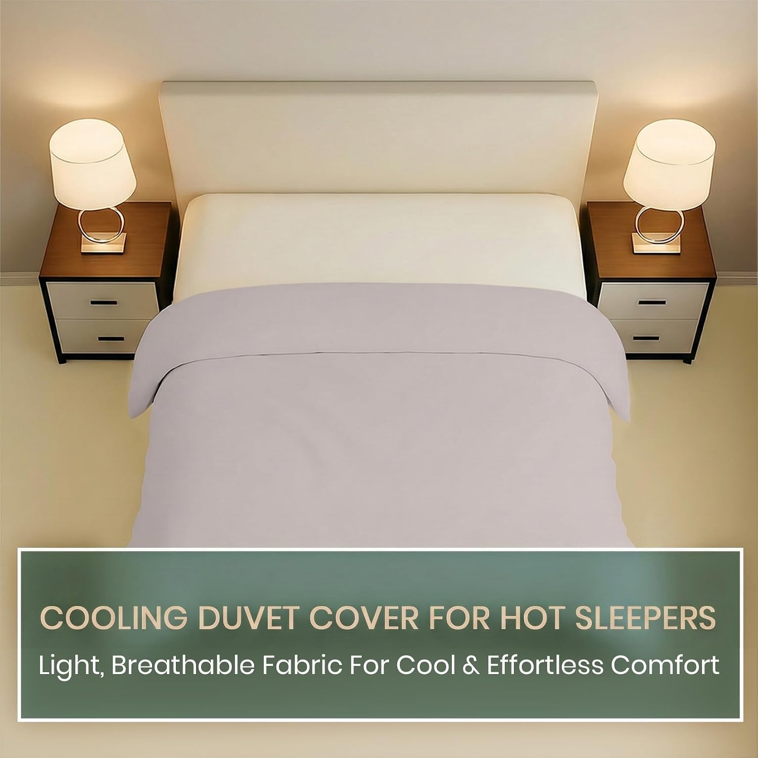 1 Pc 100% Viscose derived from Bamboo Duvet Cover Oversized King Size by Kotton Culture -Cooling & Silky Soft Luxury Bedding for Hot Sleepers,Comforter Cover-Zipper Closure & 8 Corner Ties -Light Grey
