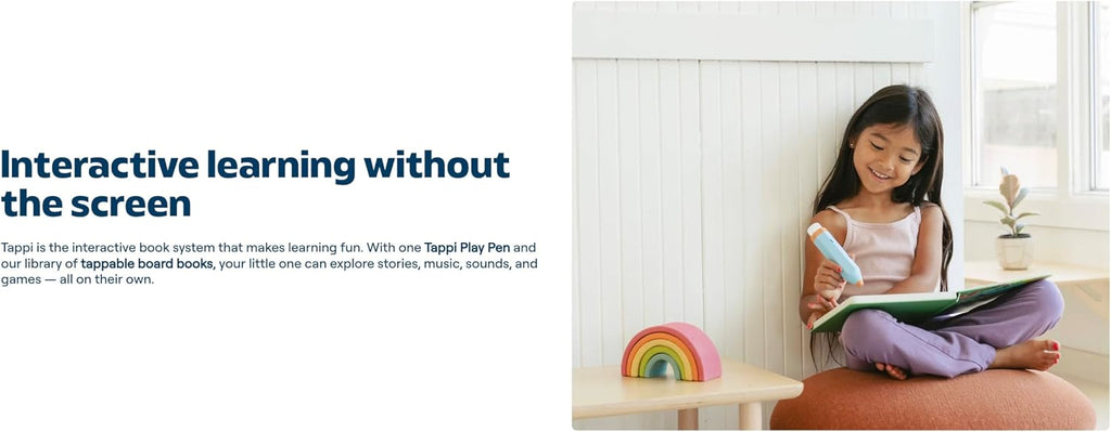 Tappi Interactive Learning System for Kids (Ages 2–6) – Starter Set with 3 Books + Tappi Play Pen – Screen-Free Sounds, Music & Games