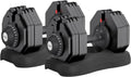 ATIVAFIT Adjustable Dumbbell Set of 2, 5–88LB Quick Dial Free Weights with Double Safety Lock, Anti-Slip Steel Handle & Storage Box, Space Saving Home Gym Equipment for Full Body Strength Training, Suitable for Home Fitness Users
