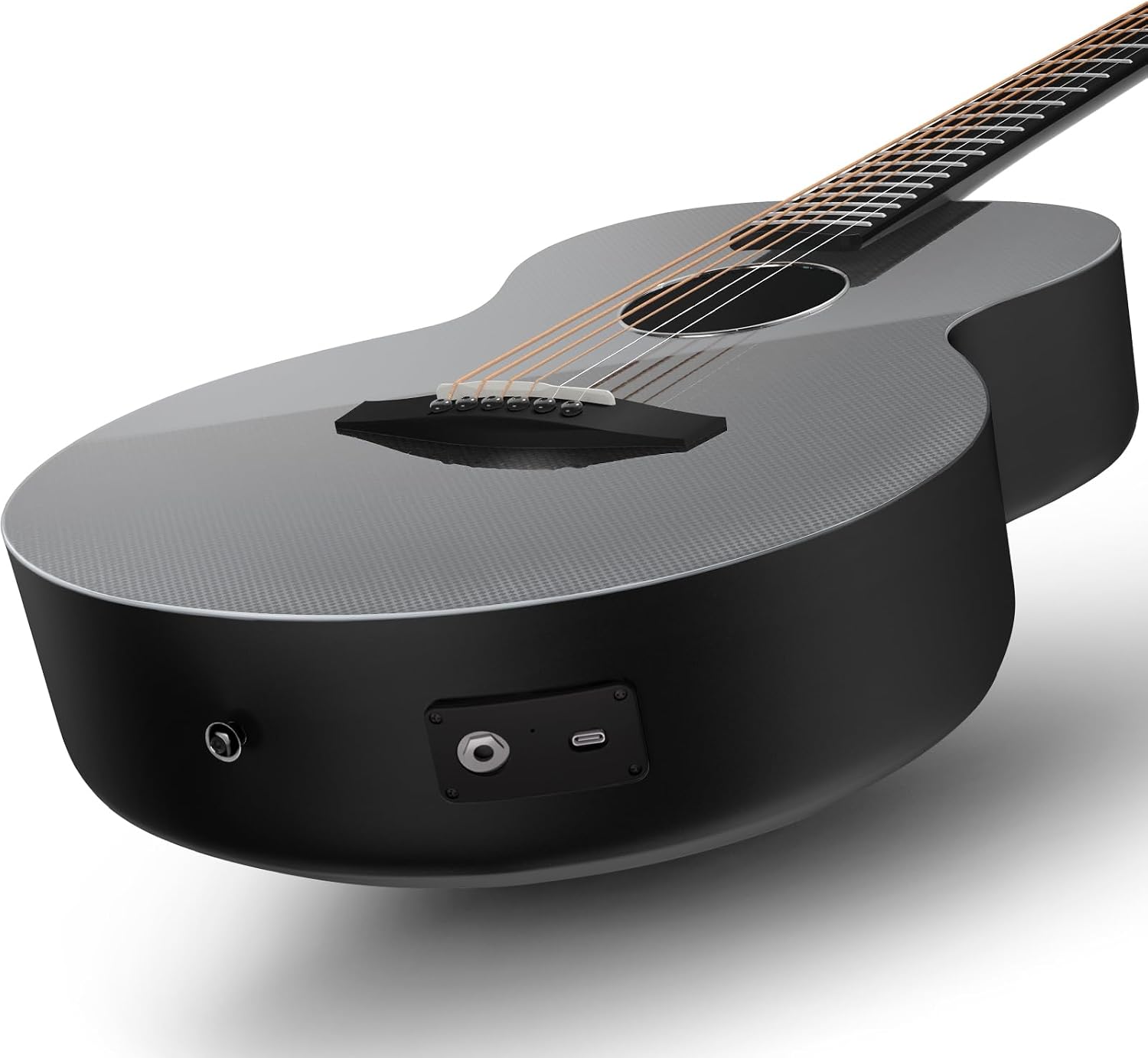 Enya Acoustic-Electric Guitar X3 Pro Mini Carbon Fiber Travel Guitar - 36' 3/4 Size with Built-in Effects & Wireless Speaker, Includes Gig Bag & Cables - Ideal for Professional & Stage Performance