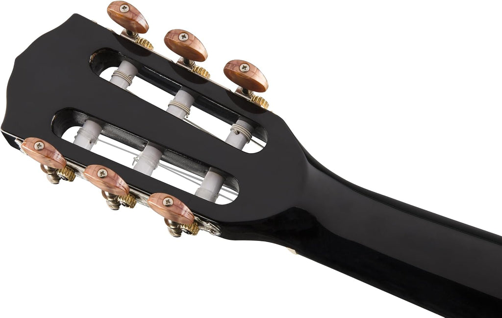 Fender CN-140SCE Thinline Concert Nylon String Acoustic Guitar, with 2-Year Warranty, Black, with Case