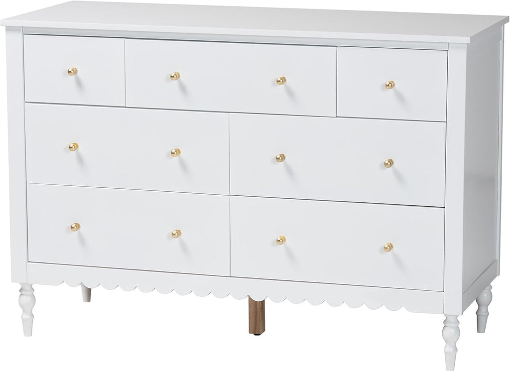 Baxton Studio Roni White Wood 4-Piece Full Bedroom Set with Two Nightstands