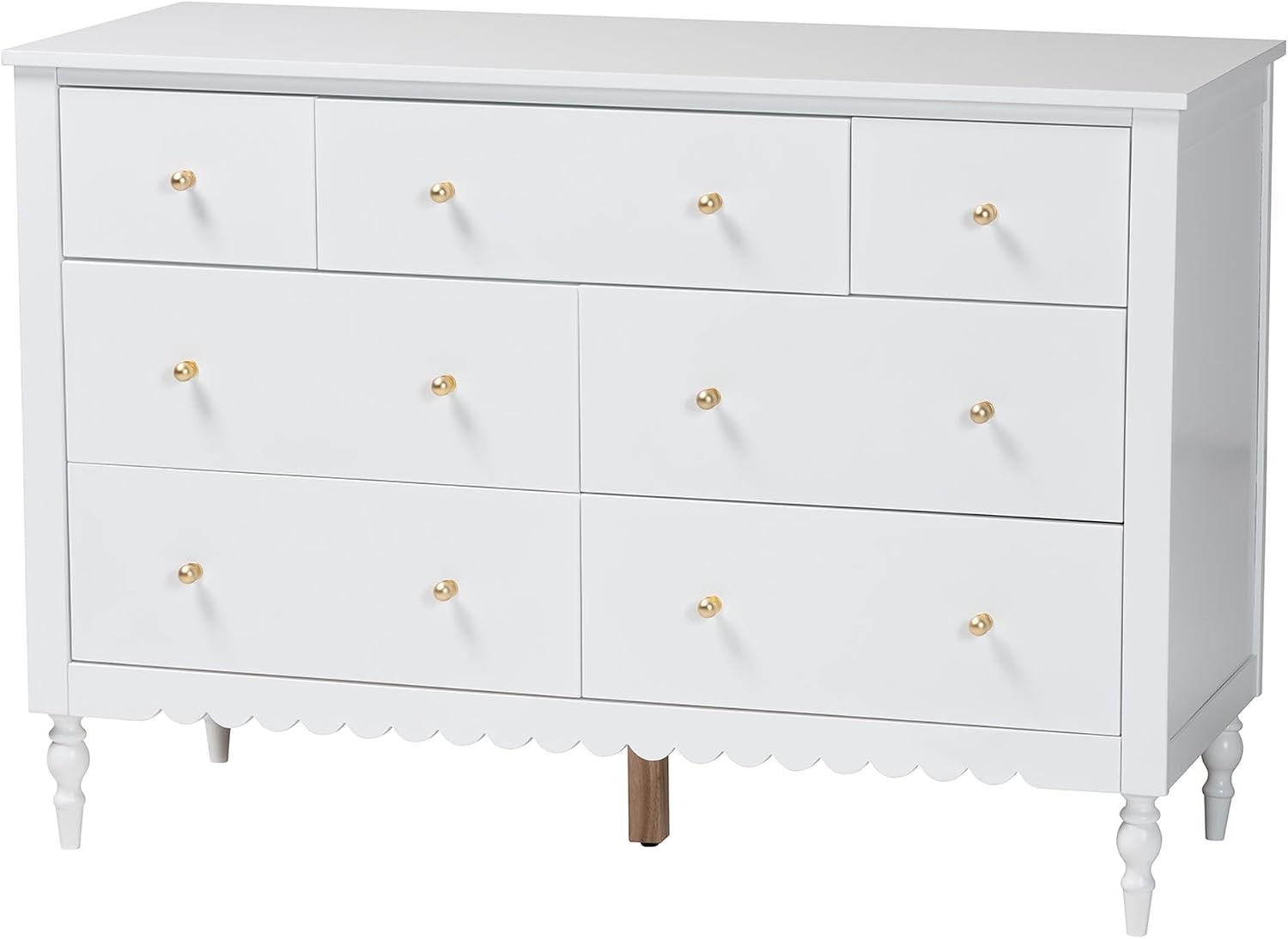 Baxton Studio Roni White Wood 4-Piece Full Bedroom Set with Two Nightstands