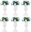 NUPTIO Plastic Urn Planters White - 6 Pcs 19.7 Inch Tall Large Urns Planter Outdoor for Plants - Garden Classic Flower Vase Plant Pots - Porch Front Pedestal Pot Resin Grecian Vases