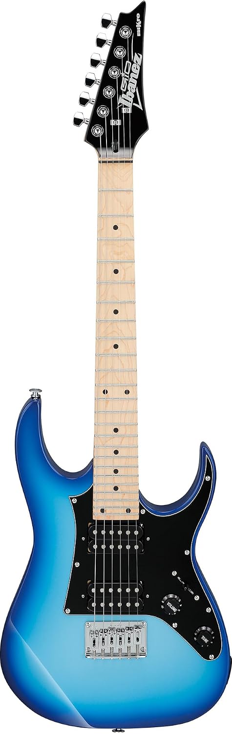 Ibanez GRGM21M RG Gio miKro Short-Scale Electric Guitar - Blue Burst Bundle with Gig Bag, Tuner, Instrument Cable, Picks, Austin Bazaar Instructional DVD, and Polishing Cloth