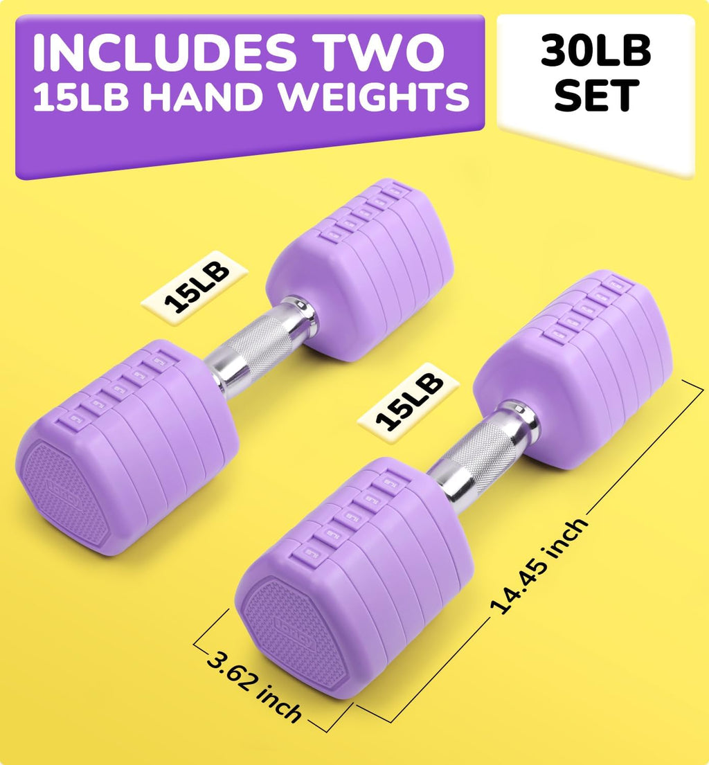 10LBS 20LBS 30LBS Dumbbell Set, Adjustable Dumbbells Set of 2 Hand Weights for Women Men Weight Sets for Home Gym Outdoor Exercise Workout Strength Training Equipments