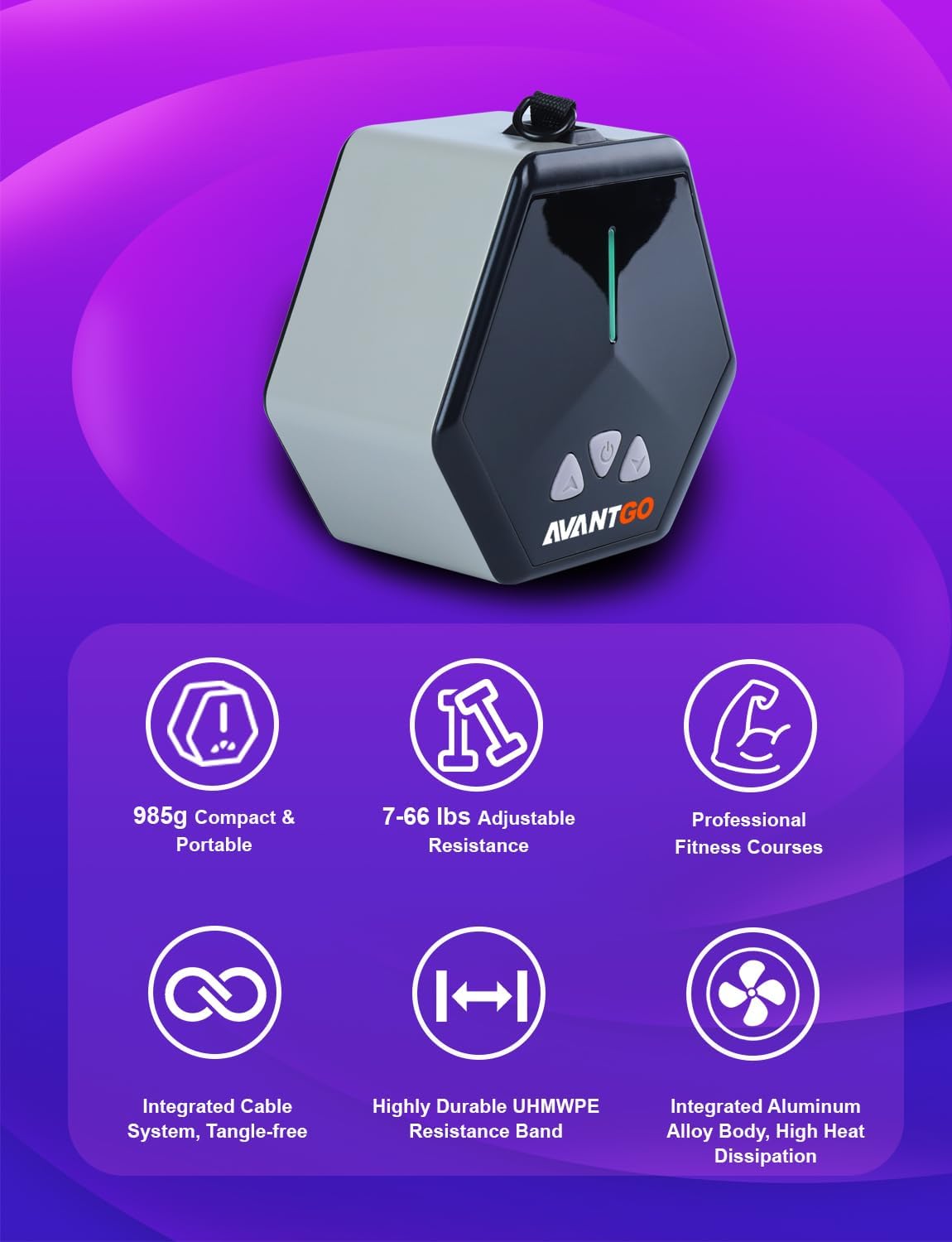 Portable Home Gym, Multifunctional Cable Fitness Machine, Resistance Adjustable Functional Trainer, App & Bluetooth Connection, Full Body Workouts, Fitness Anywhere, Gray