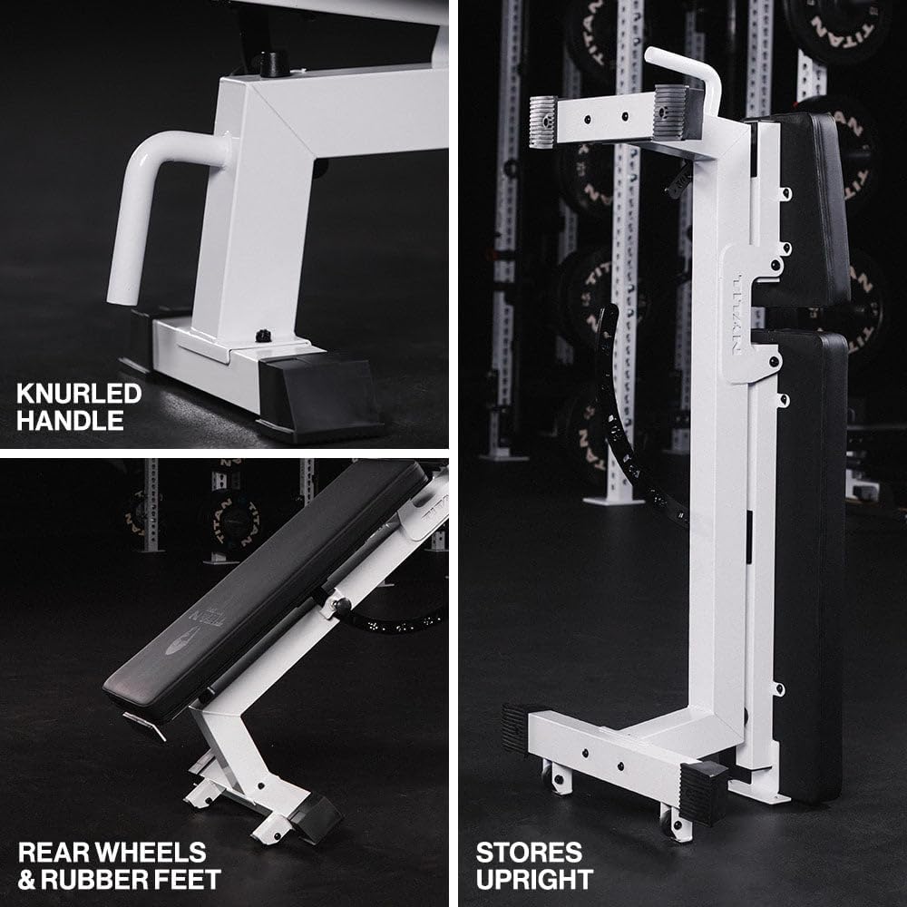 Titan Fitness Performance Series Adjustable Bench, Supports 650 LB Incline, Versatile Utility Bench for Home Gym Weightlifting, Strength Training, Flat, Incline, Upright Positions