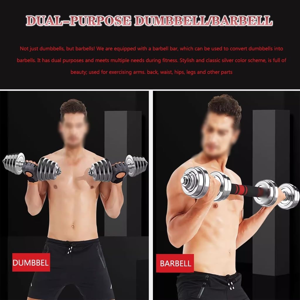 Dumbbell Set Men's Home Fitness Adjustable Weight, Gym Solid Steel Barbell, Abdominal Muscle Training Equipment