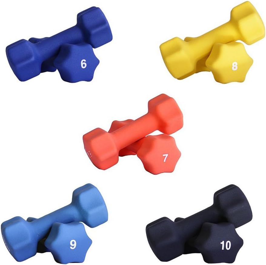 Neoprene Dumbbell Set- 12 Pairs w/Rack