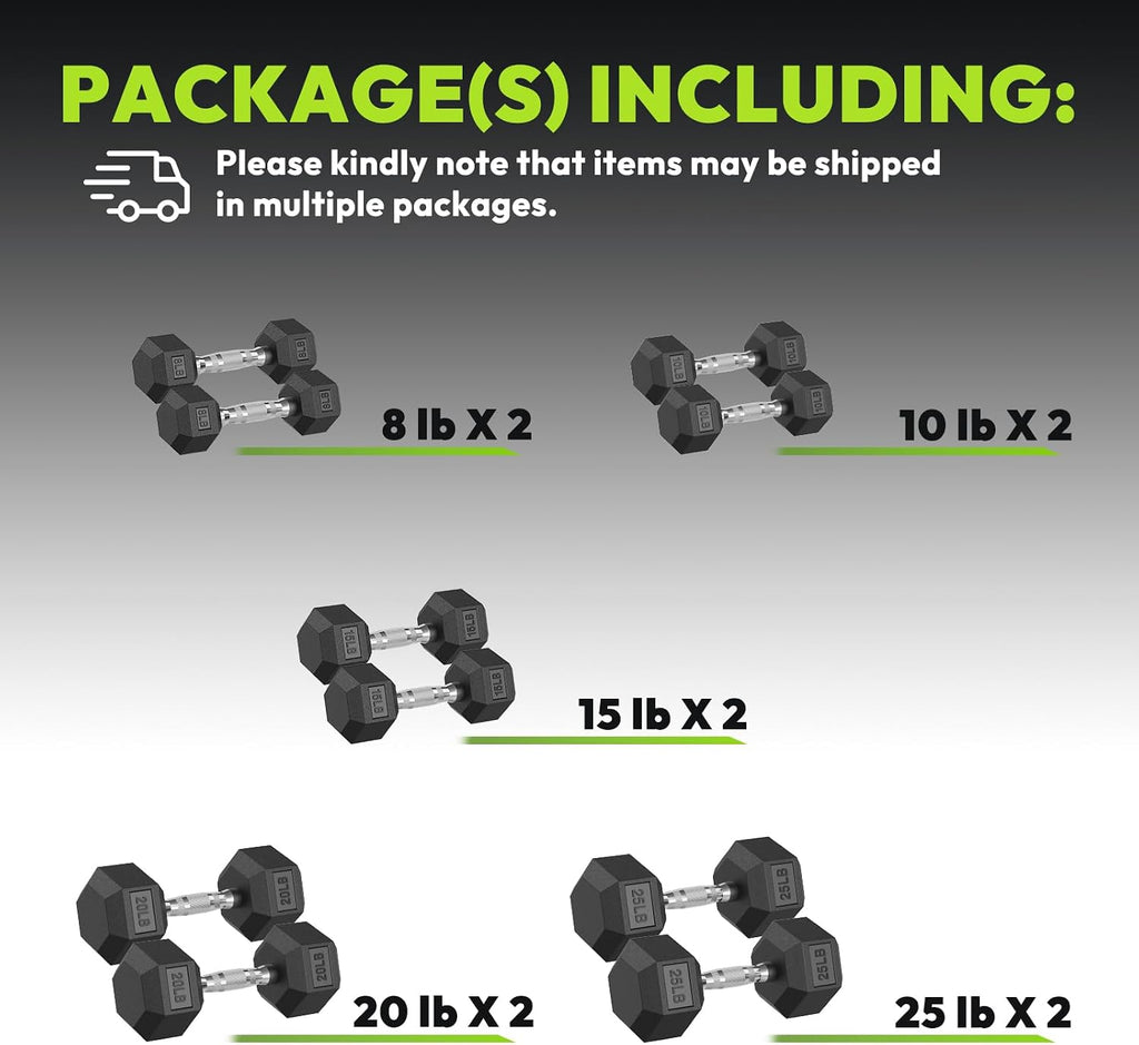 Hex Dumbbell Sets with Rack, 90-640 lb Rubber Encased Exercise & Fitness Dumbbells Set, Hand Weight for Strength Training, Weight Dumbbells