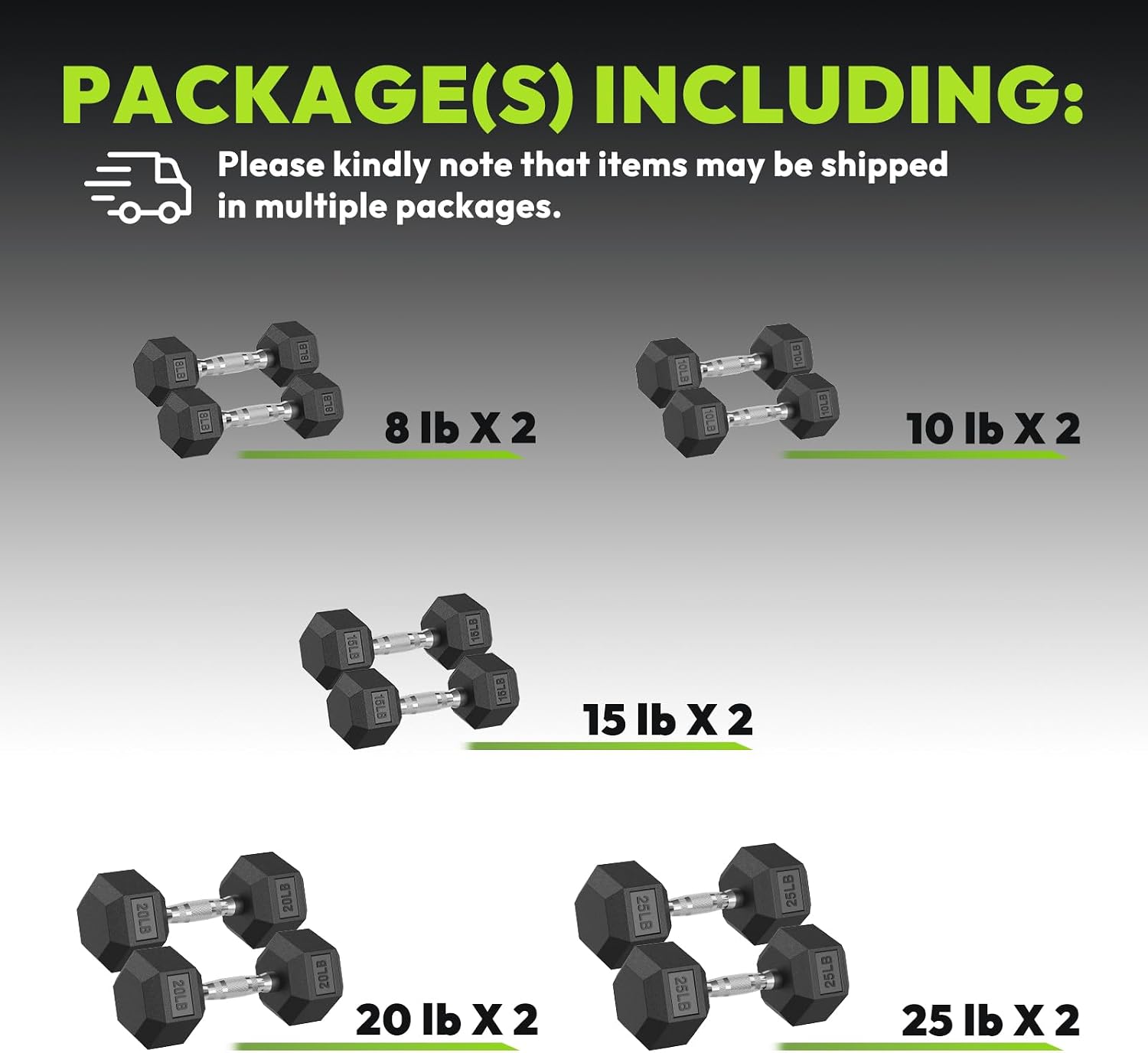 Hex Dumbbell Sets with Rack, 90-640 lb Rubber Encased Exercise & Fitness Dumbbells Set, Hand Weight for Strength Training, Weight Dumbbells