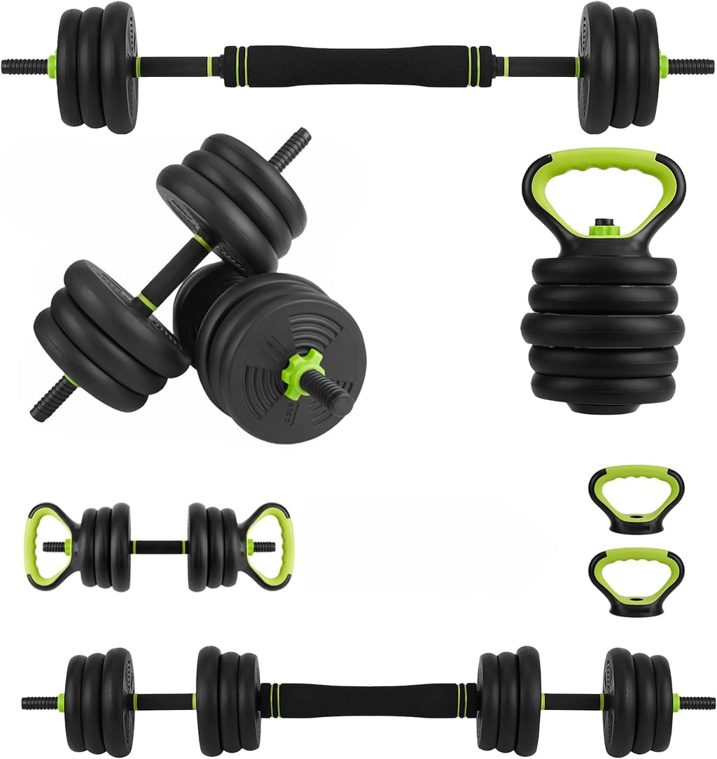 Adjustable Dumbbell Set of 2, Weights Dumbbells Set with Barbell Connector & Kettlebell Handle, 30/44/66/88LBS Anti Slip Grip Free Weights for Home Gym Strength Training Men Women