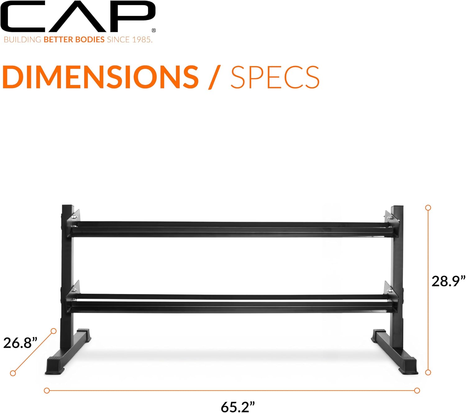 CAP 280 LB, 550 LB, 1200 LB Dumbbell Set with Horizontal 2-3 Tier Rack, Rubber Hex Free Weights, Home Gym Weight Set for Strength Training
