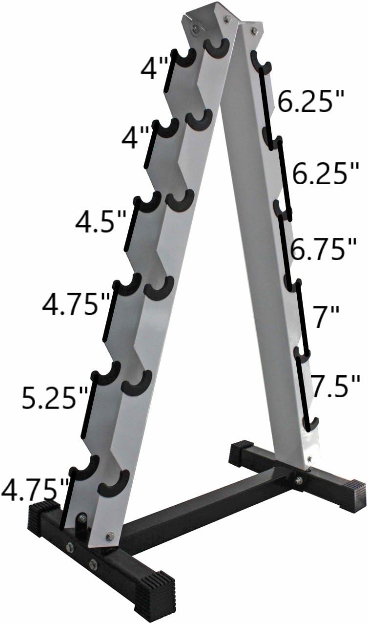 Ader Black Octagon Rubber Dumbbell Set with Rack