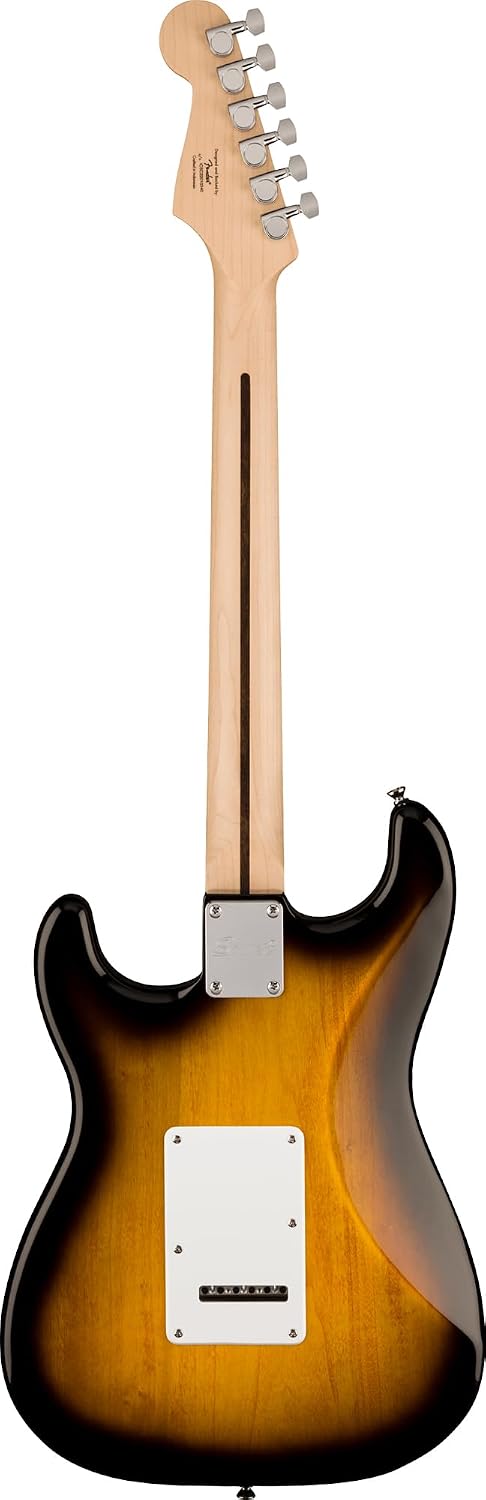 Fender Squier Sonic Stratocaster - 2-Color Sunburst Bundle with Fender Mustang Micro Headphone Amp, Cable, Strap, Picks, and Austin Bazaar Guitar DVD