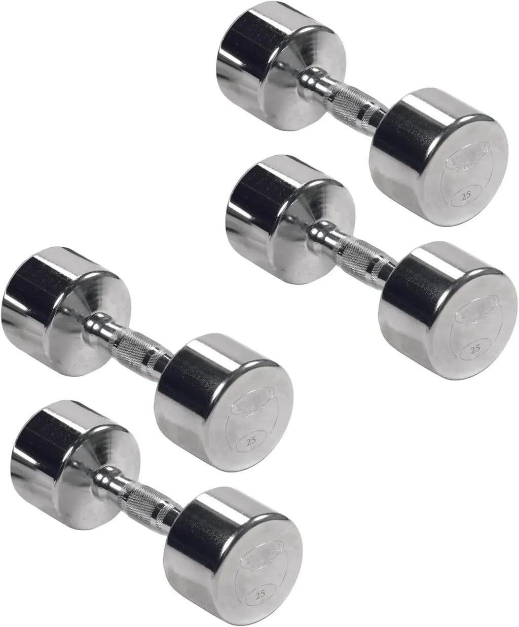Professional Chrome Dumbbell with Ergo Grip, Heavy-Duty Solid Steel Knurled Handles Hand Weights for Exercise Muscle Toning Home Gym Workout and Training - 2.5 LB - 50 LB Pack of 1, 2 & 4