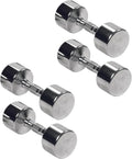 Professional Chrome Dumbbell with Ergo Grip, Heavy-Duty Solid Steel Knurled Handles Hand Weights for Exercise Muscle Toning Home Gym Workout and Training - 2.5 LB - 50 LB Pack of 1, 2 & 4