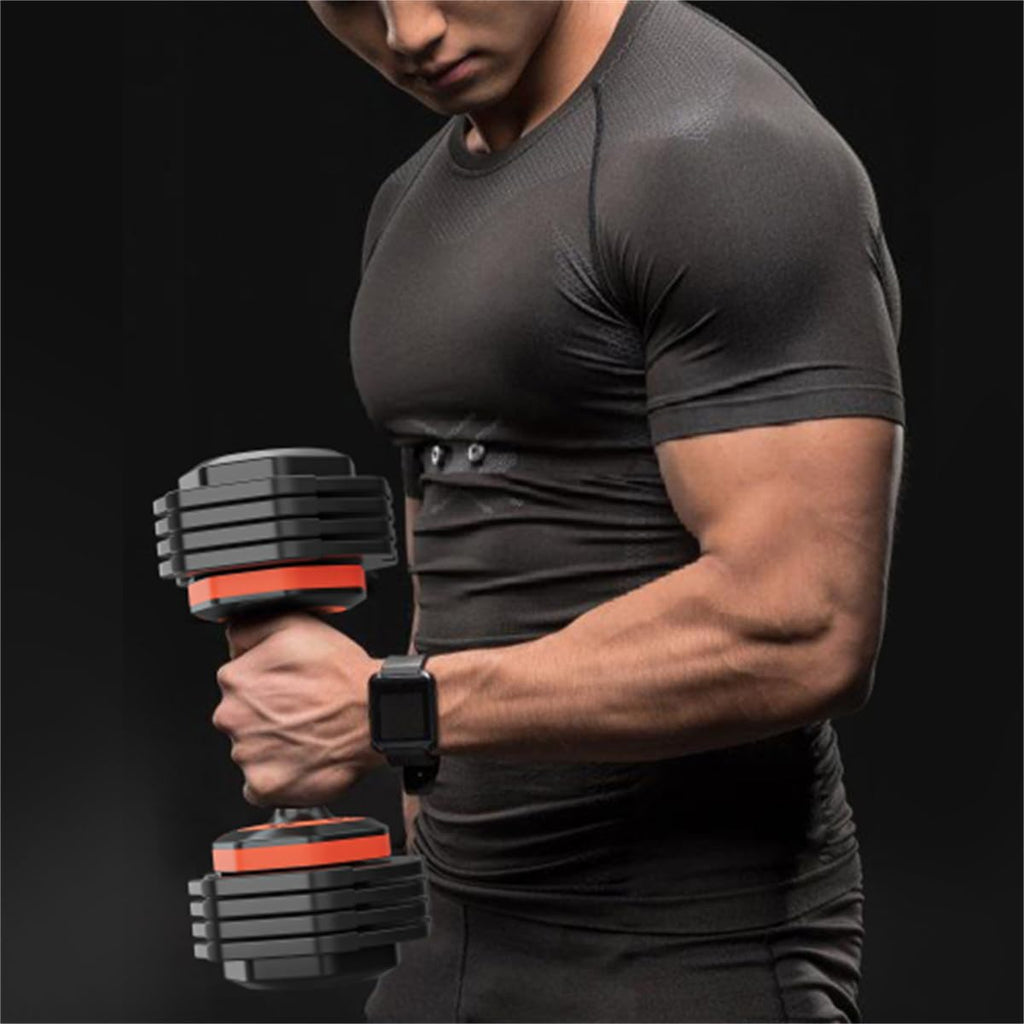 Adjustable Dumbbell Set 25LB Pairs Dumbbell Weights 5 in 1 Free Weight Adjust with Anti-Slip Metal Handle for Home Gym Exercise Equipment, Black
