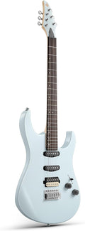 Donner DMT-66 Solid Body Electric Guitar Kit for Beginners, Full Size 39 Inch Electric Guitar with HSS Pickups, Poplar Body, Maple Neck, Starter Guitar with Gig Bag, Strap, Whammy Bar, Wrench, Gray