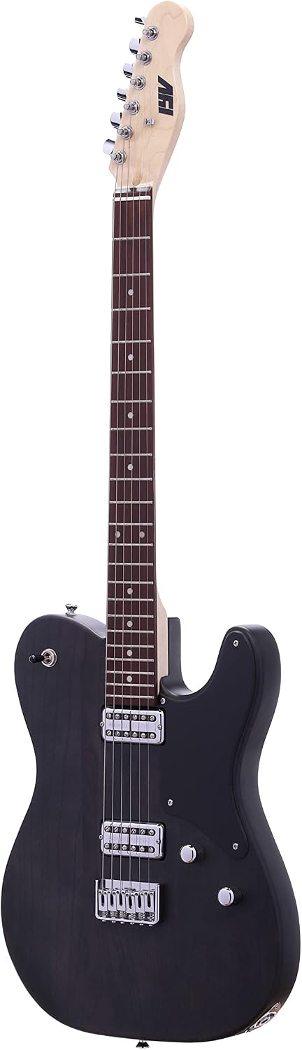 IYV- ITA-450 Solid Ash Body Telecaster Electric Guitar, Satin Black