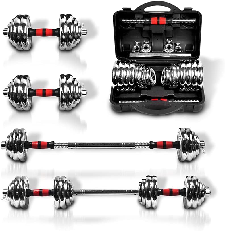 Adjustable Dumbbells Set 44 LB / 66 LB / 110 LB Home Weight Lifting Professional Dumbbells for Body Workout Home Gym Fitness with Carry Case